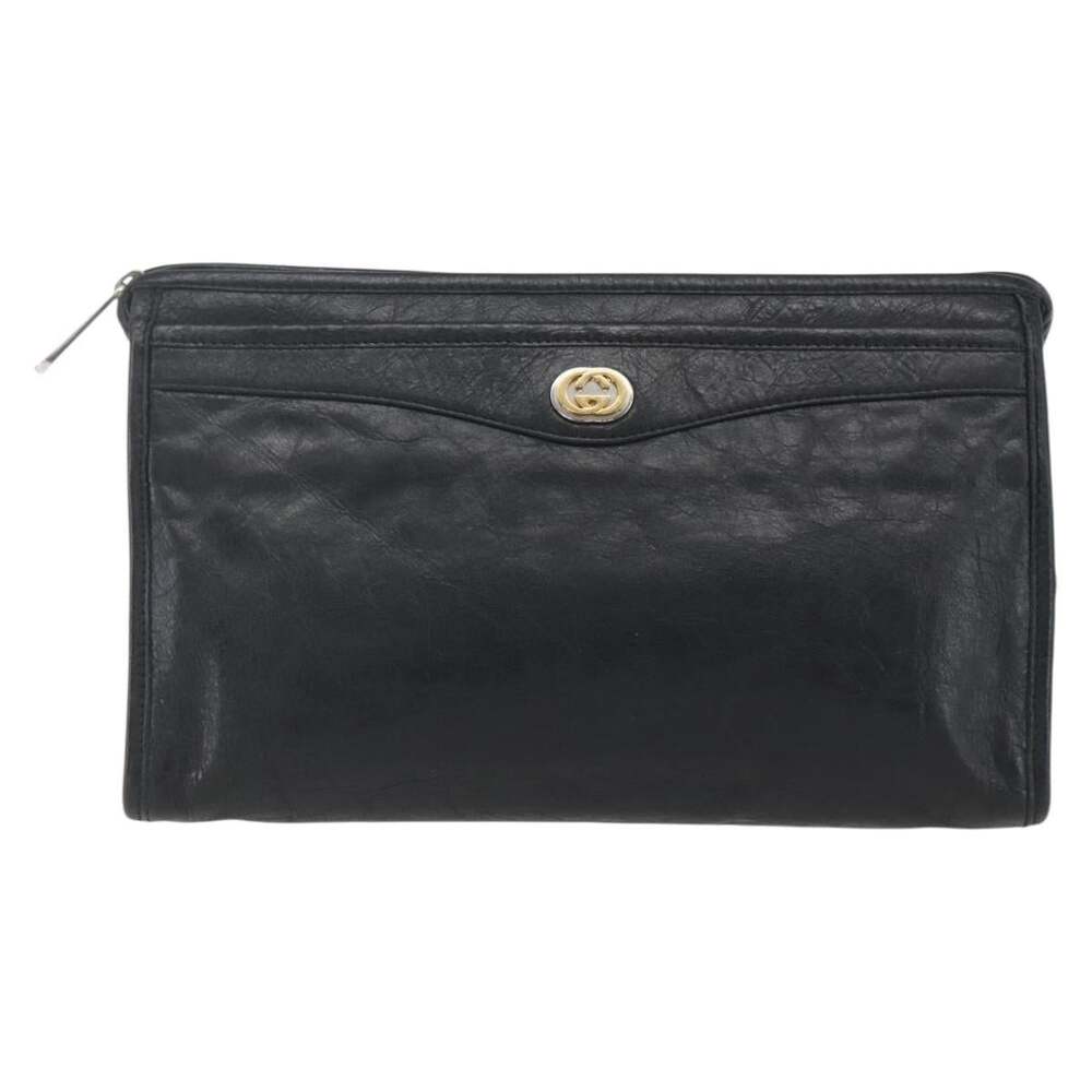 Gucci Leather Clutch Bag Black